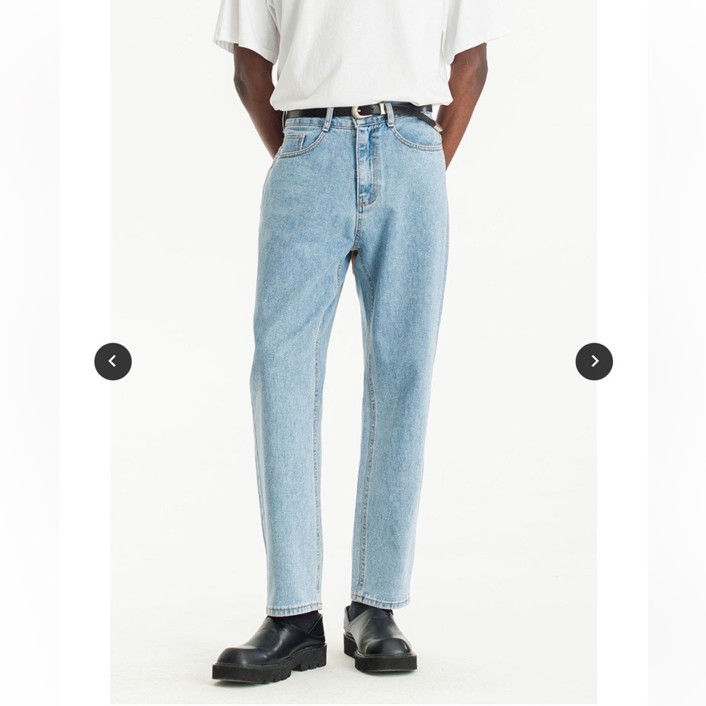 Olive Clothing Men’s Tapered Jeans Light Blue Size Medium 32